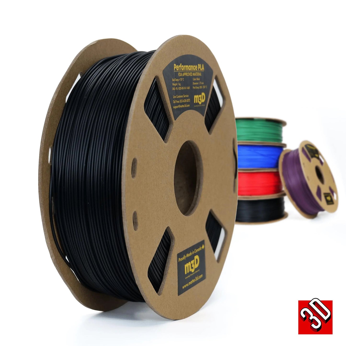 Black - 1.75mm Matter3D Performance ABS Filament - 1 kg
