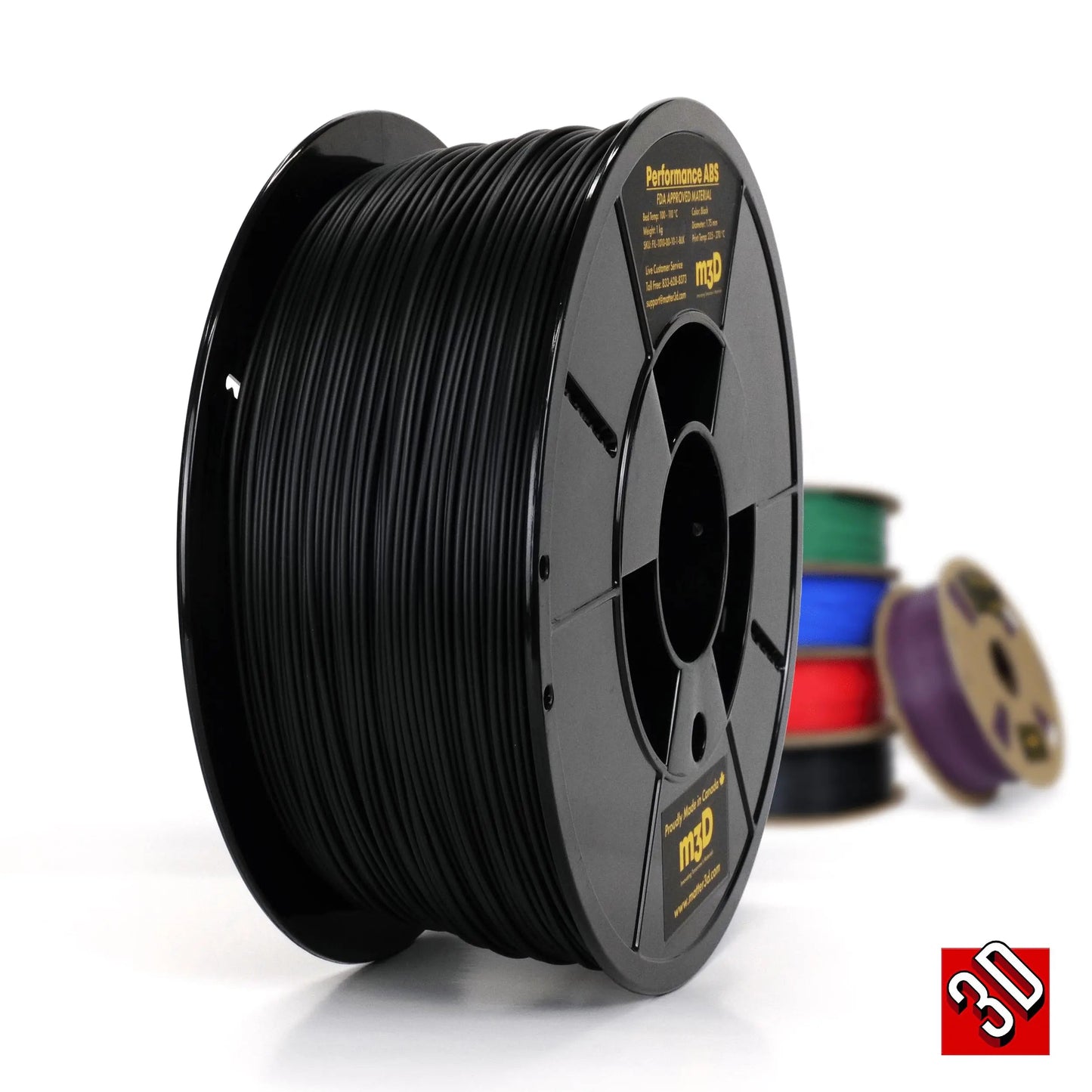 ABS Performance Filament - 1.75mm Carbon Fiber Matter3D - 1 kg