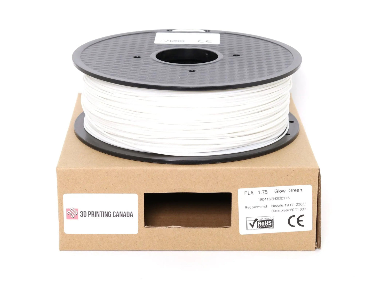 Glow in the Dark - Green - Standard PLA Filament - 1.75mm, 1kg