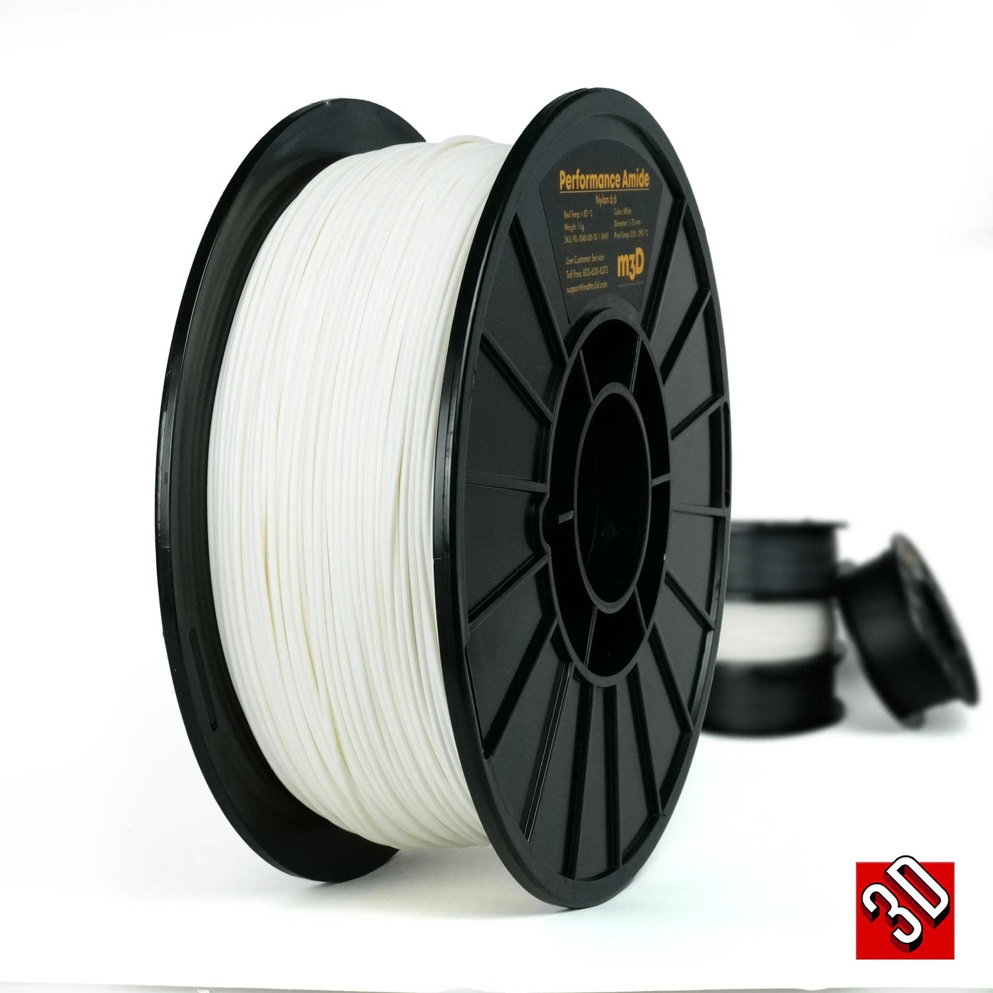 White - 1.75mm Matter3D Performance Nylon (PA66) Filament - 1 kg