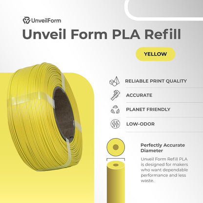 Yellow - Unveil Form Refill PLA - 1.75mm, 1kg Unveil Form