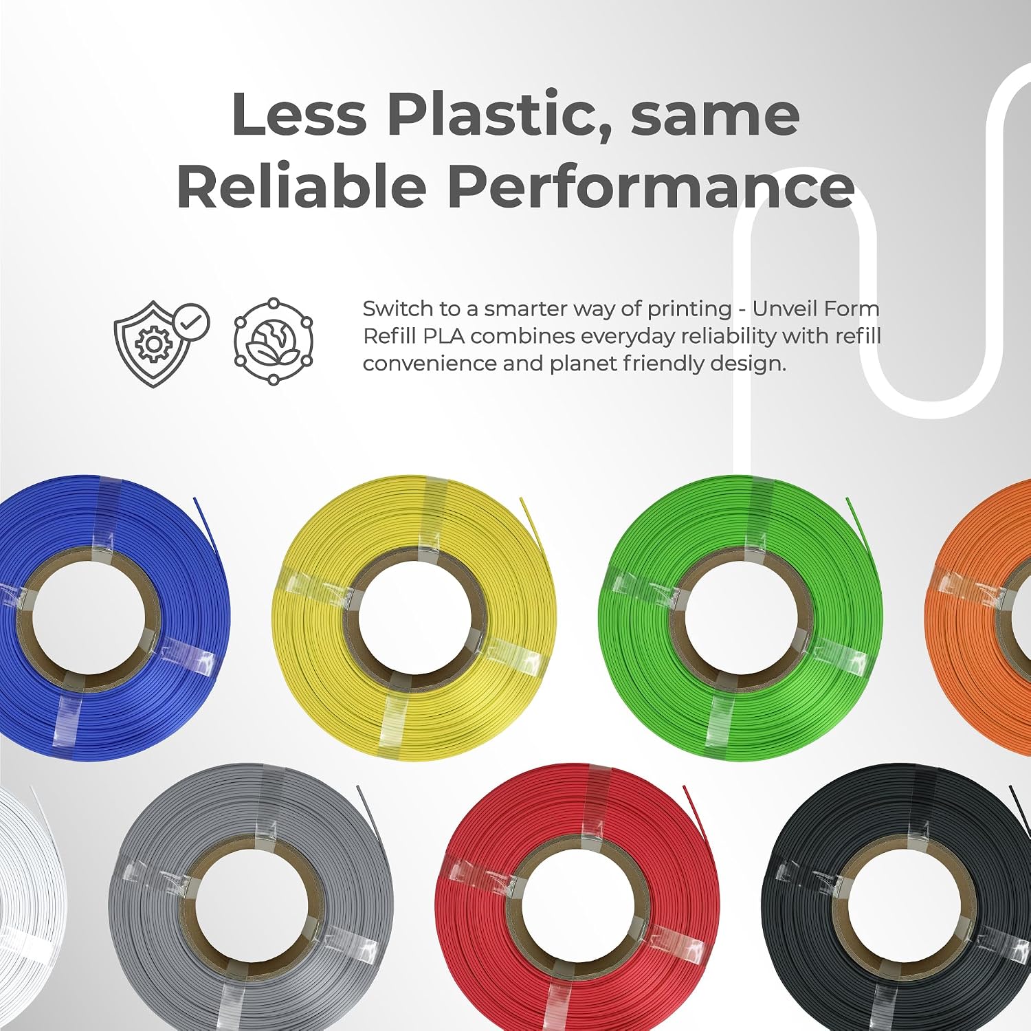Black - Unveil Form Refill PLA - 1.75mm, 1kg Unveil Form