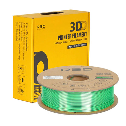 Black/Green- R3D Dual Colour Silk PLA Magic Filament - 1.75mm, 1kg R3D