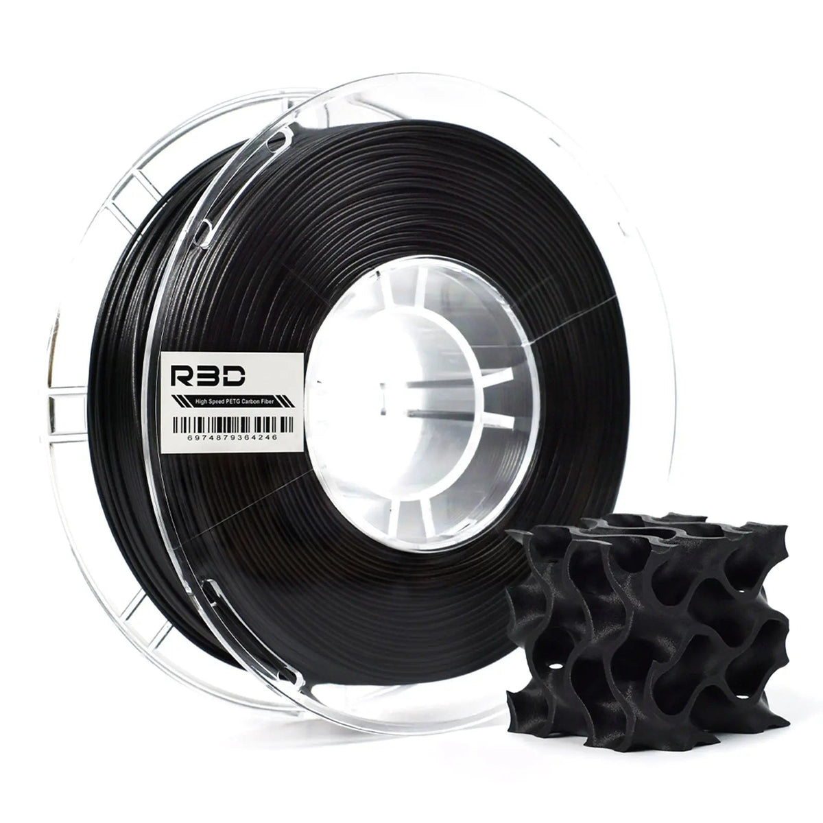 Black - R3D High Speed Carbon Fiber PETG - 1.75mm, 1kg R3D