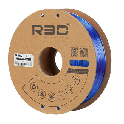 Blue/Purple/Black - R3D Tri Colour Magic Silk PLA Filament - 1.75mm, 1kg R3D
