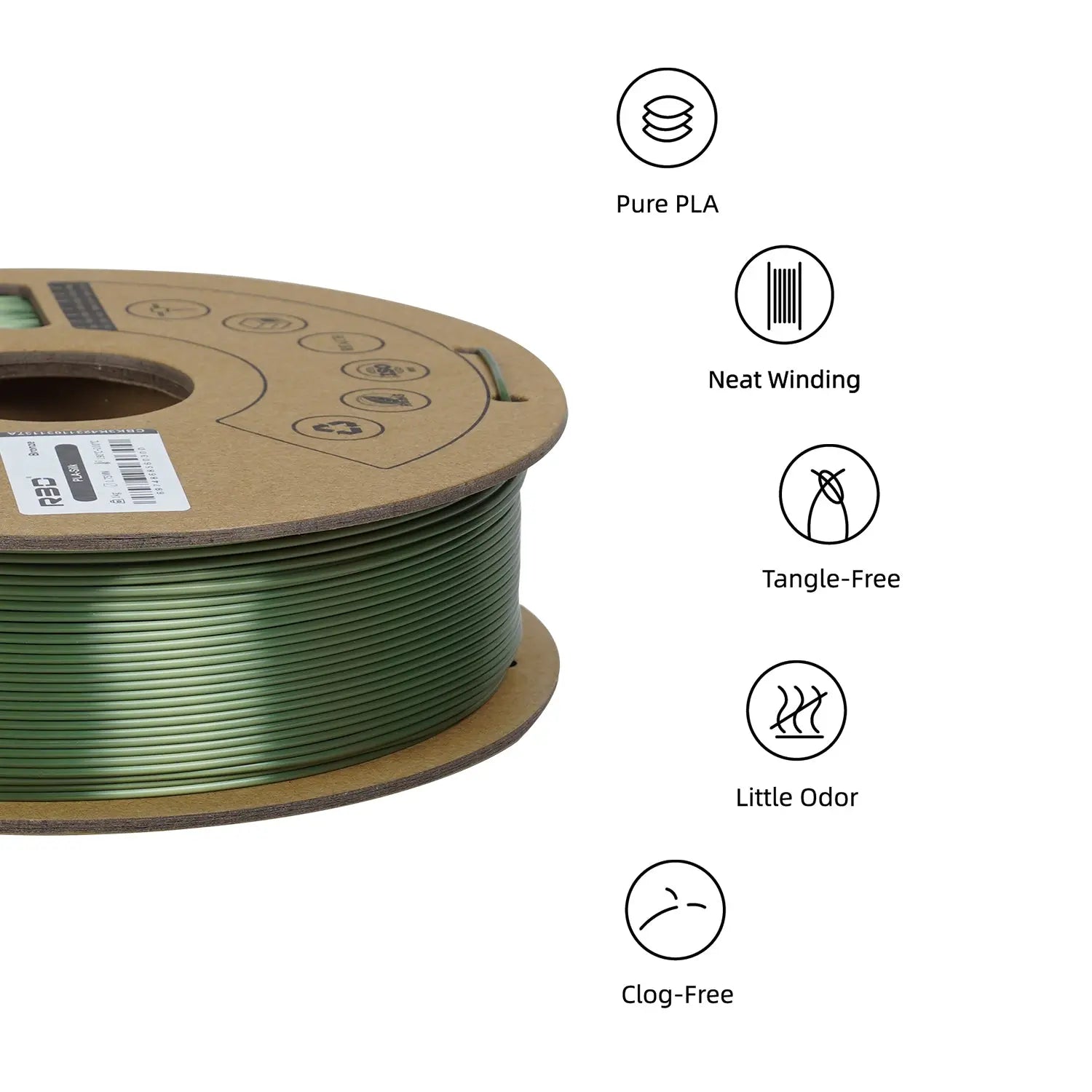 Bronze - R3D Silk PLA Filament - 1.75mm, 1kg R3D