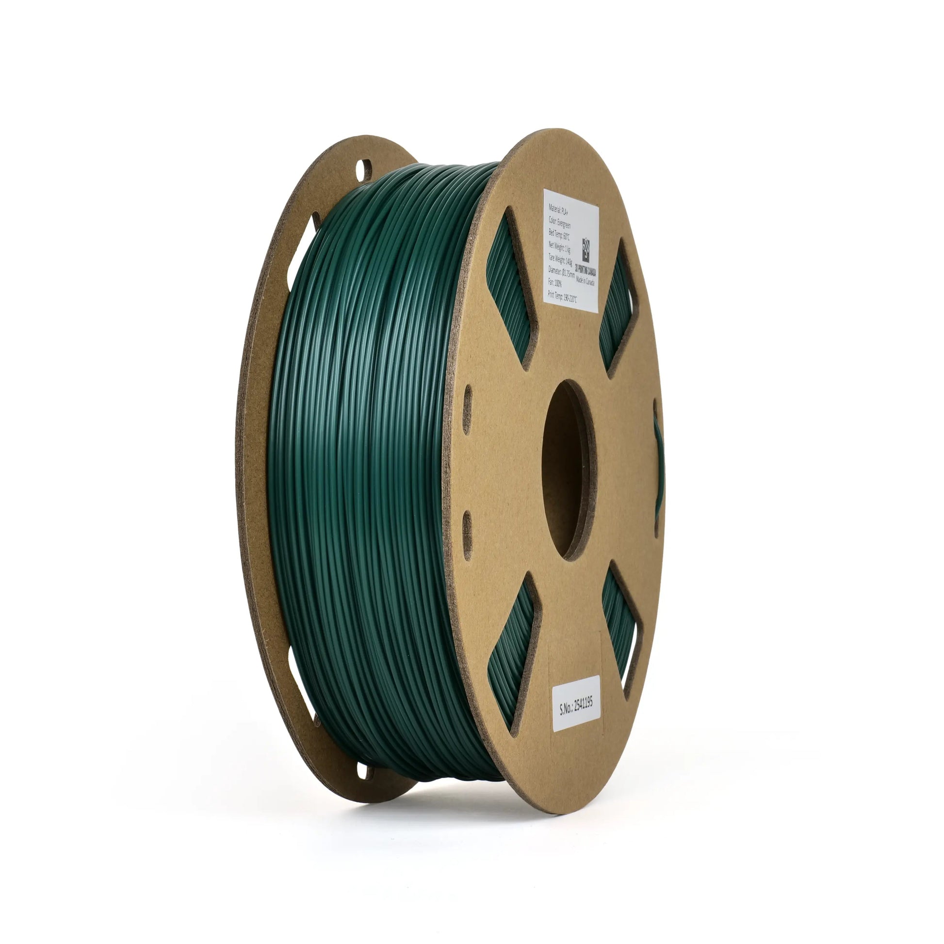 Evergreen - Canadian-made PLA+ Filament - 1.75mm, 1kg 3D Printing Canada