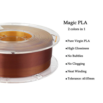 Gold/Copper - R3D Dual Colour Silk PLA Filament - 1.75mm, 1kg R3D