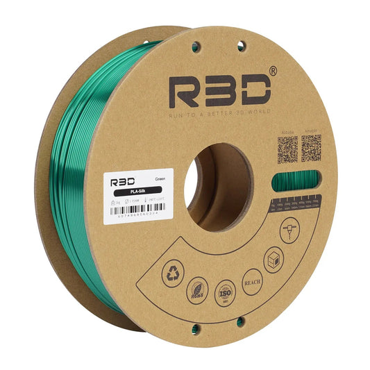 Green - R3D Silk PLA Filament - 1.75mm, 1kg R3D