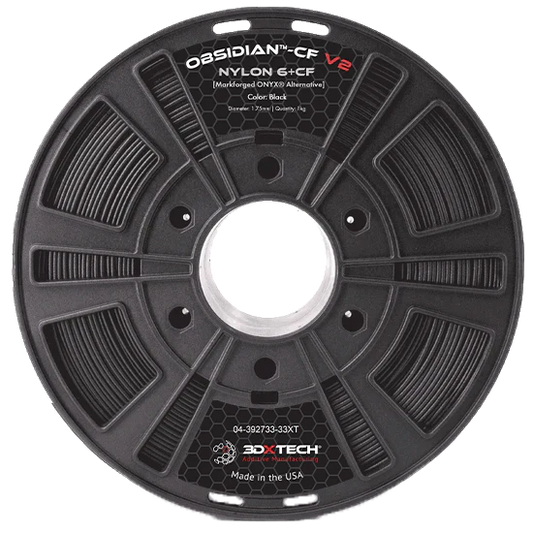 Black - 1.75mm 3DXTech Obsidian™ PA6+CF V2 Nylon Filament - 1kg 3DXTech