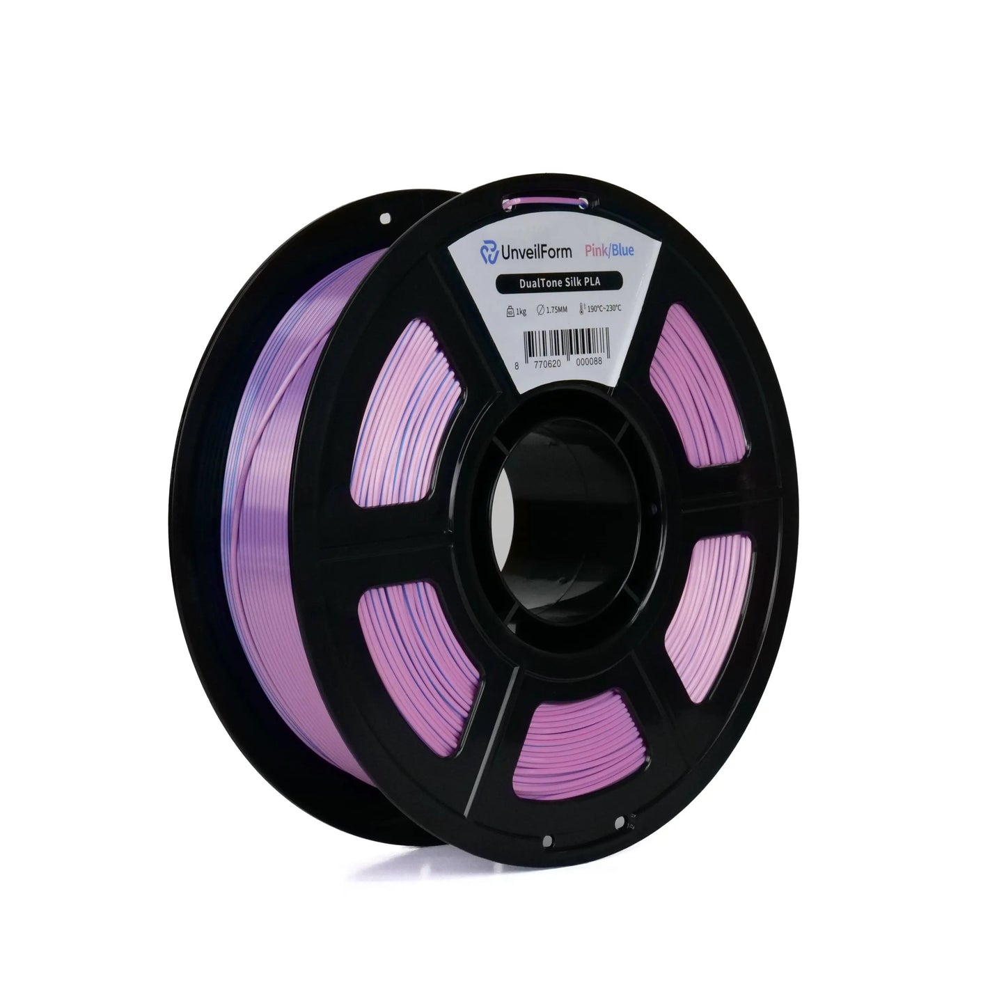 Pink/Blue - Unveil Form DualTone Silk PLA - 1.75mm, 1kg Unveil Form