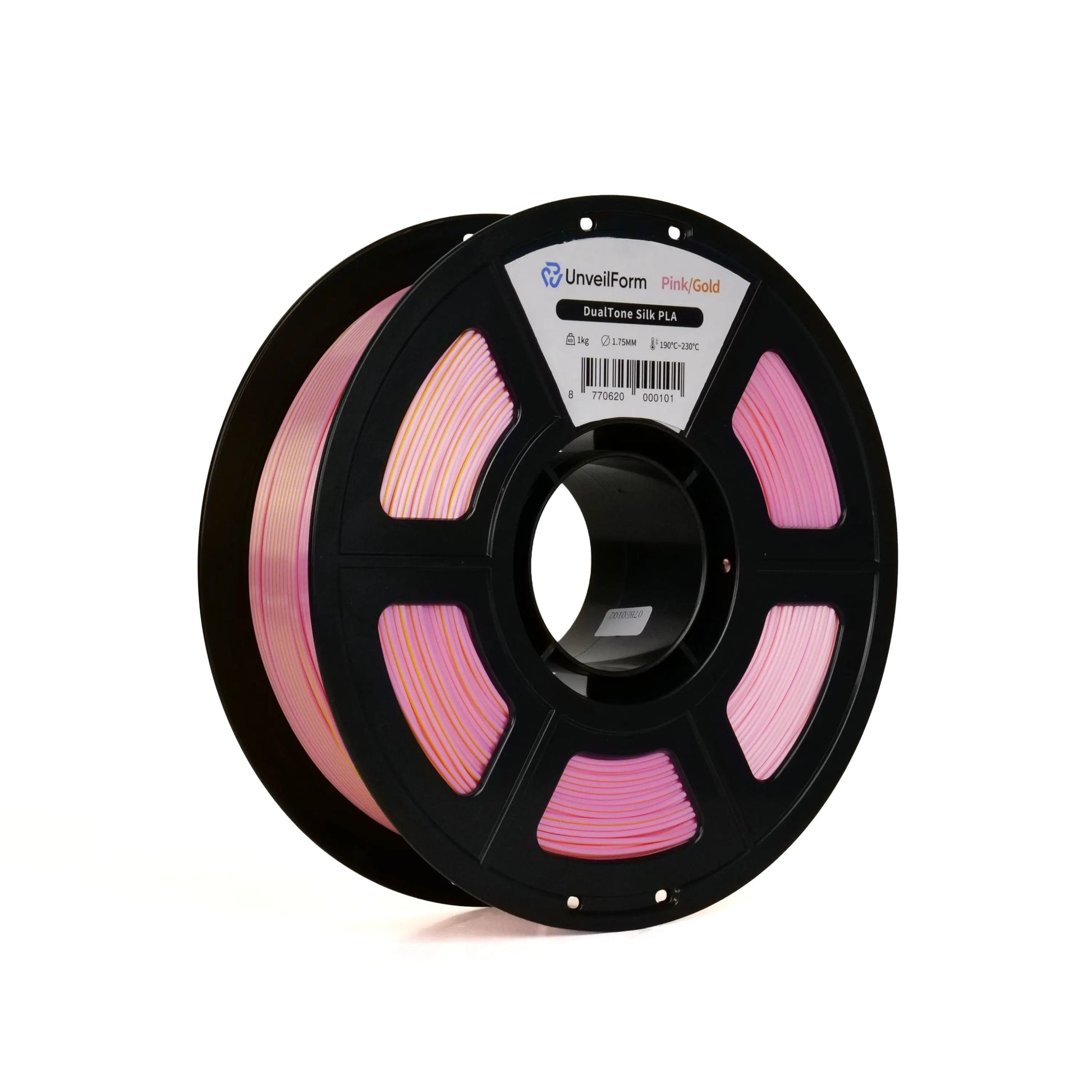 Pink/Gold - Unveil Form DualTone Silk PLA - 1.75mm, 1kg Unveil Form