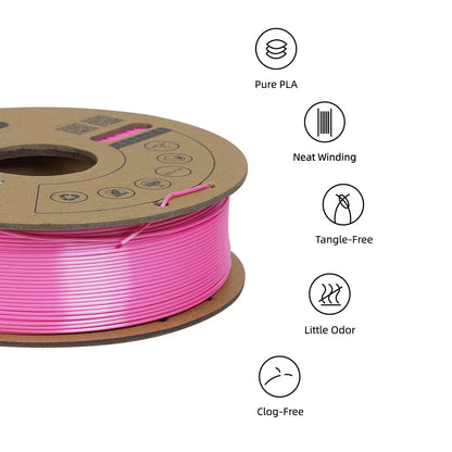 Pink - R3D Silk PLA Filament - 1.75mm, 1kg R3D