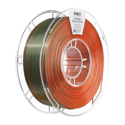Bronze/Orange - R3D Dual Colour Silk PLA Magic Filament - 1.75mm, 1kg