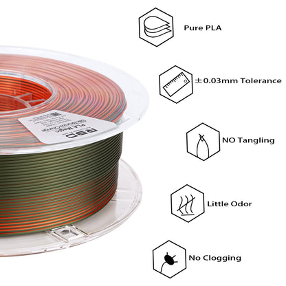 Bronze/Orange - R3D Dual Colour Silk PLA Magic Filament - 1.75mm, 1kg