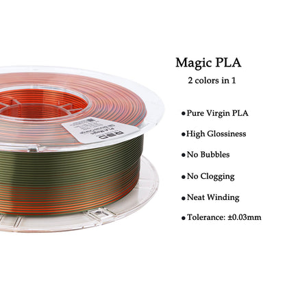 Bronze/Orange - R3D Dual Colour Silk PLA Magic Filament - 1.75mm, 1kg