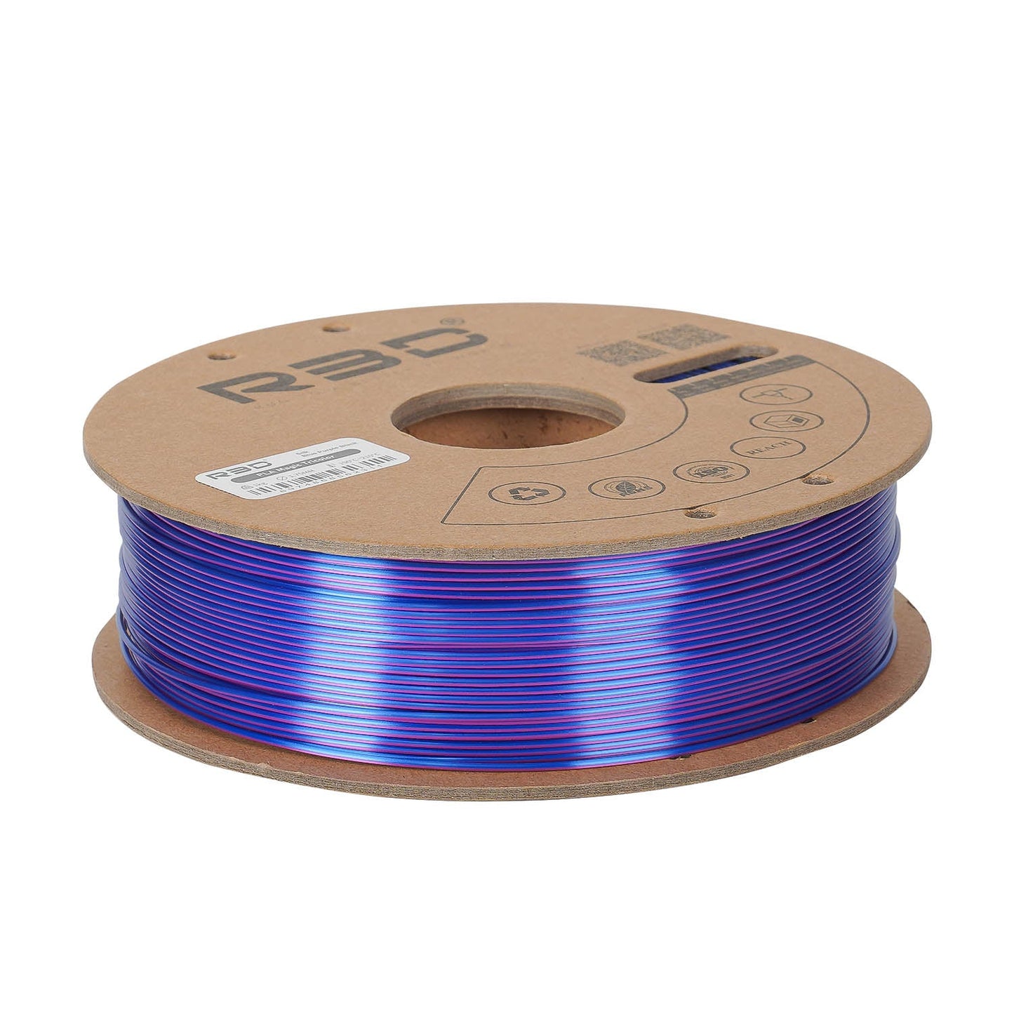 Blue/Purple/Black - R3D Tri Colour Magic Silk PLA Filament - 1.75mm, 1kg