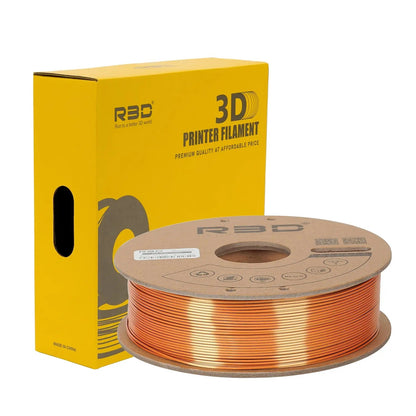 Red/Gold/Black - R3D Tri Colour Magic Silk PLA Filament - 1.75mm, 1kg R3D