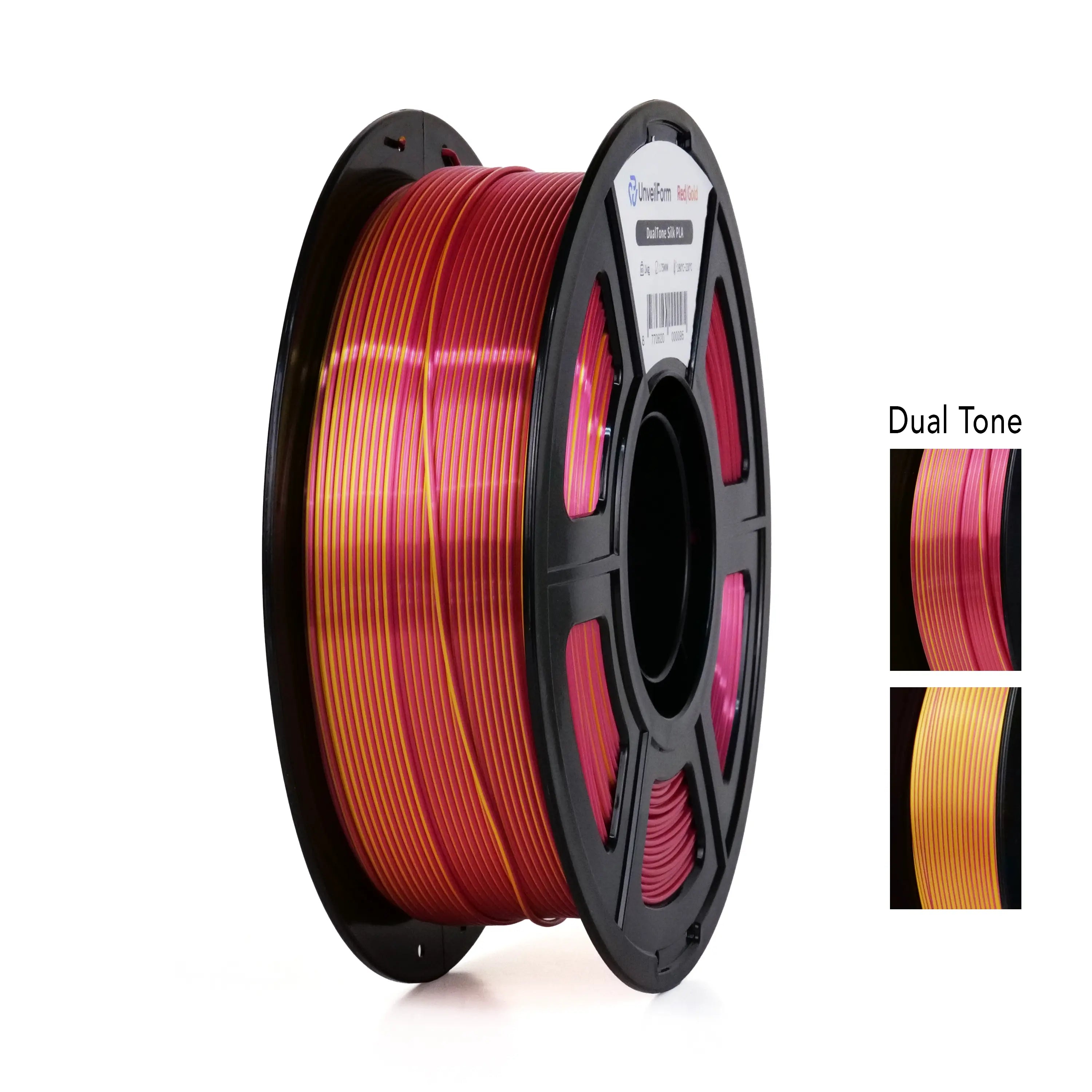 PLA Filament Silk DualTone Red Gold 1.75mm 1 Kg – Filaments 3D Quebec