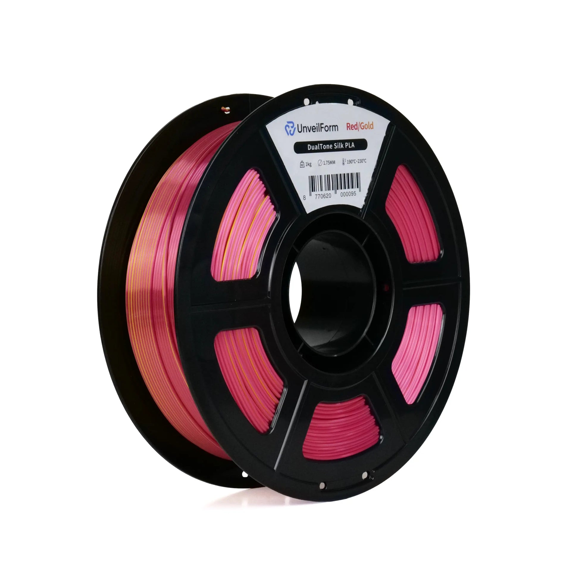 Red/Gold - Unveil Form DualTone Silk PLA - 1.75mm, 1kg Unveil Form