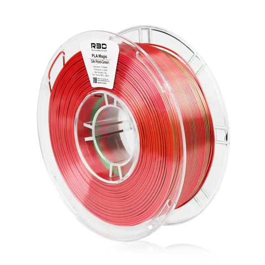 Red/Green - R3D Dual Colour Silk PLA Magic Filament - 1.75mm, 1kg R3D