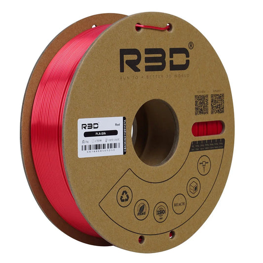 Red - R3D Silk PLA Filament - 1.75mm, 1kg R3D