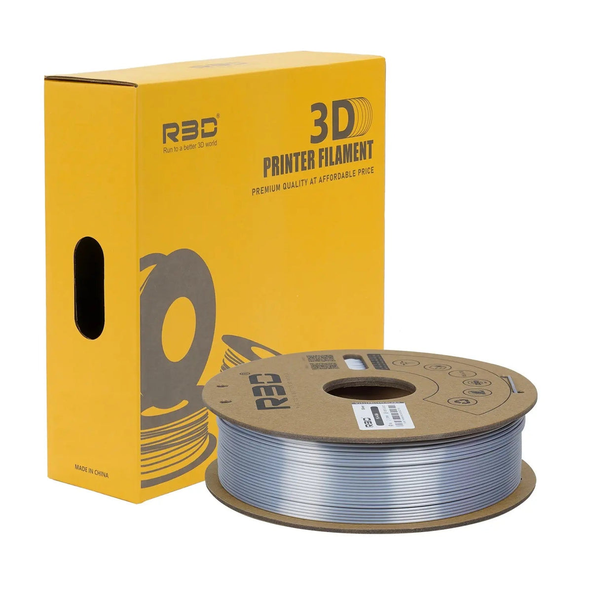 Silver - R3D Silk PLA Filament - 1.75mm, 1kg R3D
